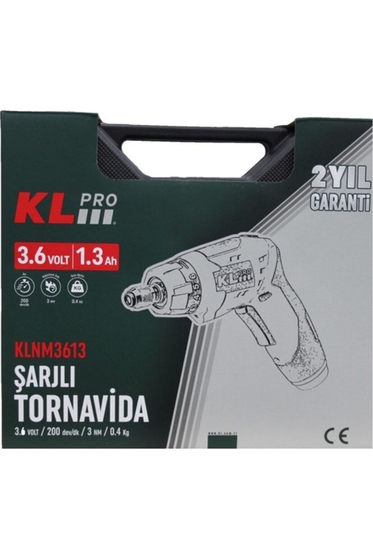 KLNM3613%203.6Volt%20/1,3Ah%20Li-ion%20Şarjlı%20Tornavida%20+%2045%20Parça%20Vidalama%20ucu